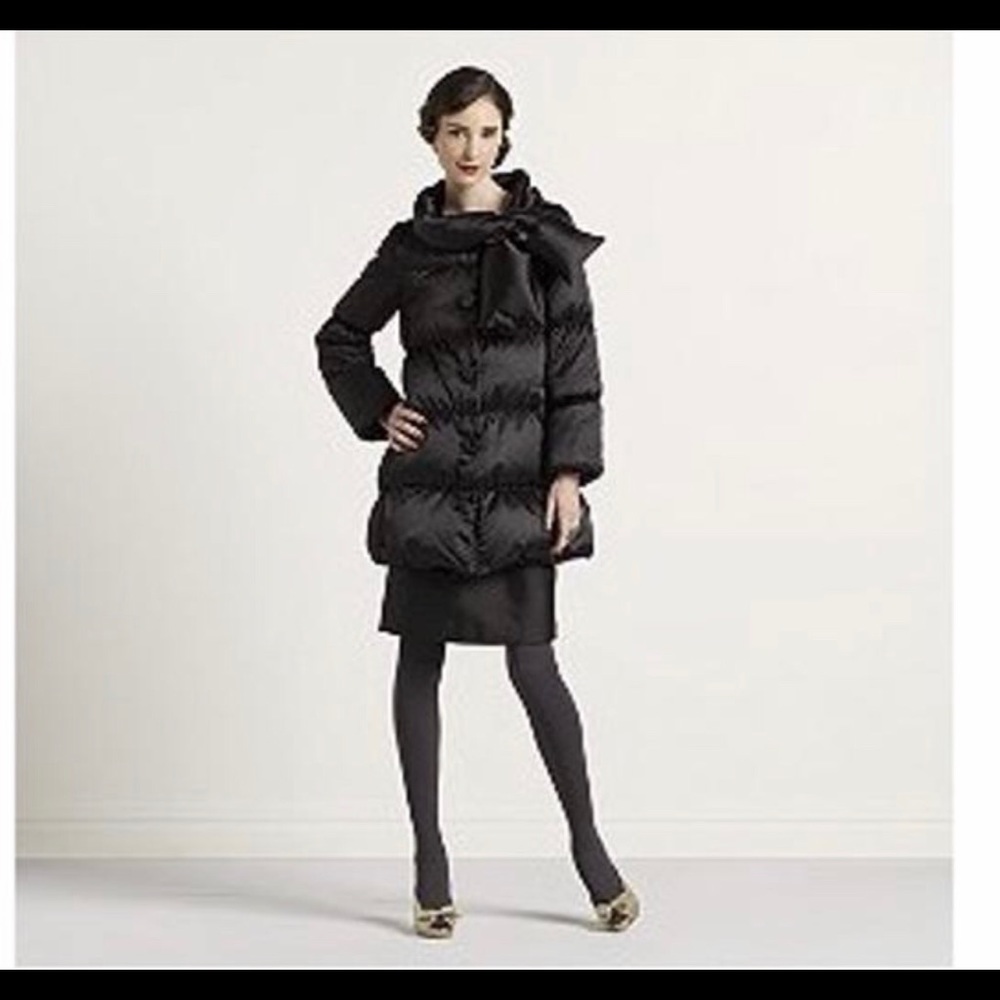 Kate spade black funnel neck down puffer coat
